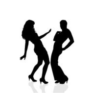 Vector silhouette of a woman N261