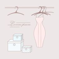 Dress with hangers in wardrobe