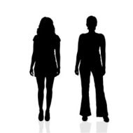 Vector silhouette of a woman N286