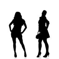 Vector silhouette of a woman N287
