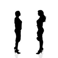 Vector silhouette of a woman N293