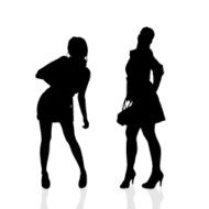 Vector silhouette of a woman N294