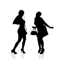 Vector silhouette of a woman N295
