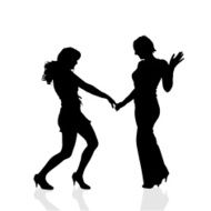 Vector silhouette of a woman N296