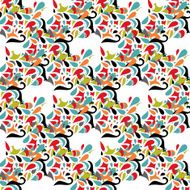 Printleaf seamless pattern floral multicolored mosaic