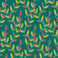 Nature seamless pattern of colored leaves Vector illustration N7