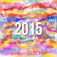 Happy 2015 new year on triangle background Vector