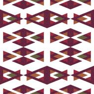 Seamless textured red orange purple triangle pattern on white