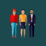 men fashion style illustration in flat style