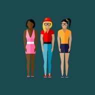 women appearance icons people flat icons collection