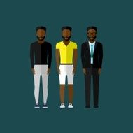 men fashion style illustration in flat style N2