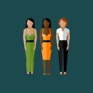 women appearance icons people flat icons collection N2