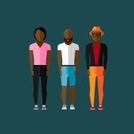 men fashion style illustration in flat style N3