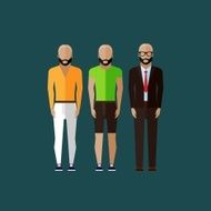 men fashion style illustration in flat style N4