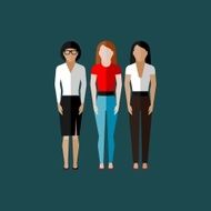 women appearance icons people flat icons collection N3