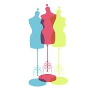 vector vintage tailor&#039;s mannequin with size measurements