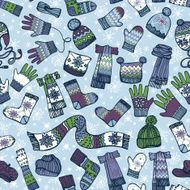 Knitted clothing accessories seamless pattern Colored Sketchy