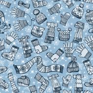 Knitted clothing accessories seamless pattern Sketchy