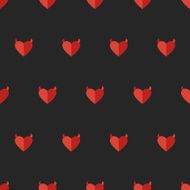 Vector flat devil heart seamless pattern