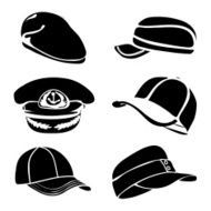 cap set isolated on white vector black art