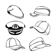 cap set isolated on white vector black art N2