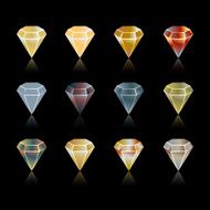 bright star rounded hexagon gem set in vector