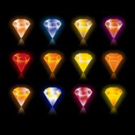 bright star rounded hexagon gem set in vector N2