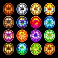 bright star rounded hexagon gem set in vector N4