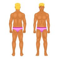 Figure of the standing man in front and behind vector