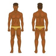 Figure of the standing man in front and behind vector N2