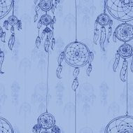 Seamless illustration with dream catchers