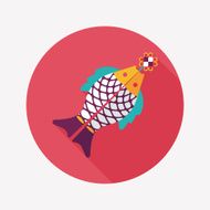Chinese New Year flat icon with long shadow eps10 N22