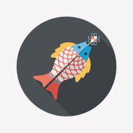 Chinese New Year flat icon with long shadow eps10 N24