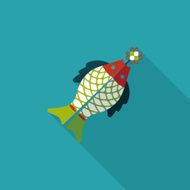 Chinese New Year flat icon with long shadow eps10 N27