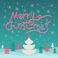 Merry Christmas lettering Greeting Card