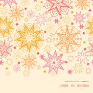 Vector warm stars horizontal frame seamless pattern background