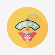 Chinese New Year flat icon with long shadow eps10 N29