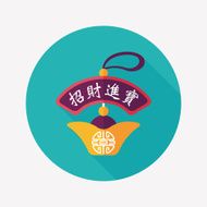 Chinese New Year flat icon with long shadow eps10 N30