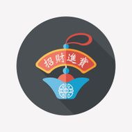 Chinese New Year flat icon with long shadow eps10 N32