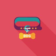 Pet dog chains flat icon with long shadow eps10 N43