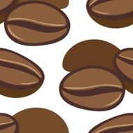 Hand drawn seamless pattern with coffee beans