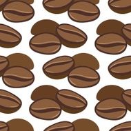 Hand drawn seamless pattern with coffee beans N2