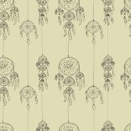 Seamless illustration with dream catchers N2