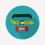 Pet dog chains flat icon with long shadow eps10 N45