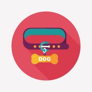 Pet dog chains flat icon with long shadow eps10 N46