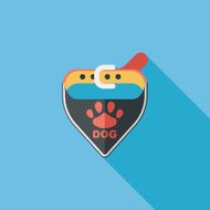 Pet dog chains flat icon with long shadow eps10 N47