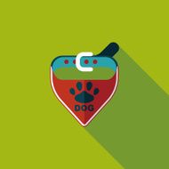 Pet dog chains flat icon with long shadow eps10 N48