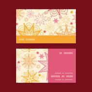 Vector warm stars horizontal stripe frame pattern business cards set