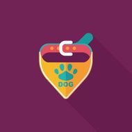 Pet dog chains flat icon with long shadow eps10 N49