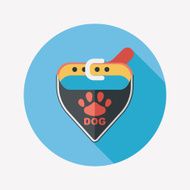 Pet dog chains flat icon with long shadow eps10 N51